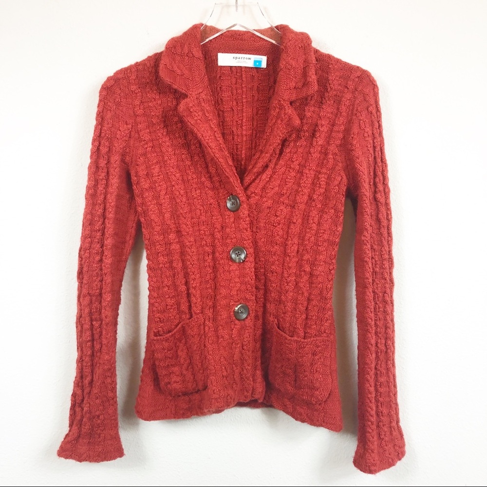 Anthropologie |  Wool Linen Blend Blazer Cardigan